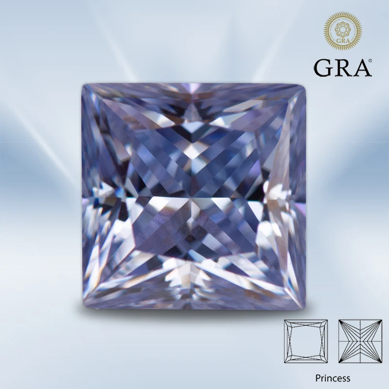 Moissanite Gemstone Lavender Color Princess Cut Lab Grown Diamond Charms Diy Jewelry Making Rings Materials with GRA Certificate
Moissanite Gemstone Lavender Color Princess Cut Lab Grown Diamond Charms Diy Jewelry Making Rings Materials with GRA Certificate