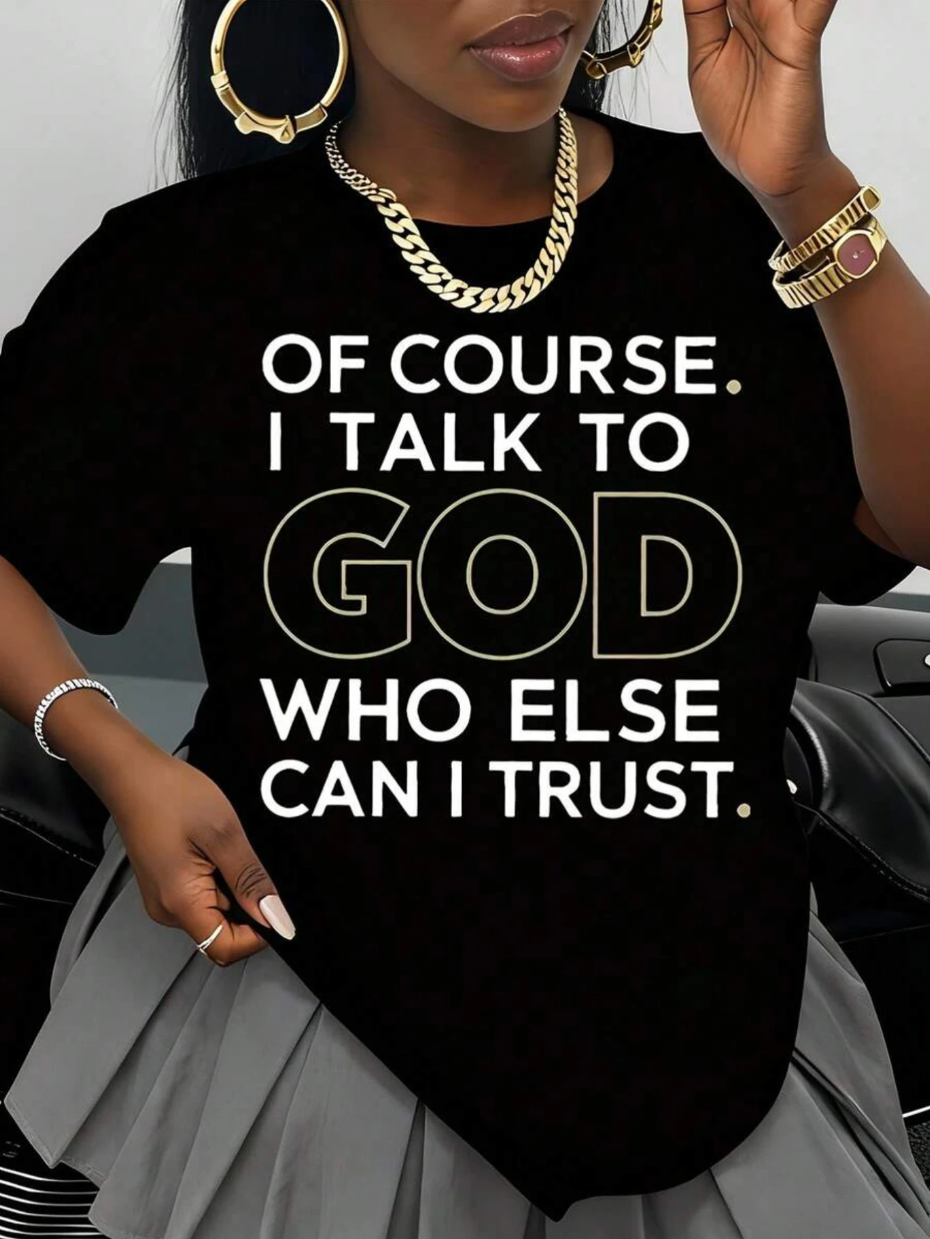 Trust God print! Plus-size women's T-shirt, full of sweet, cool and sassy vibes, super charming
Trust God print! Plus-size women's T-shirt, full of sweet, cool and sassy vibes, super charming