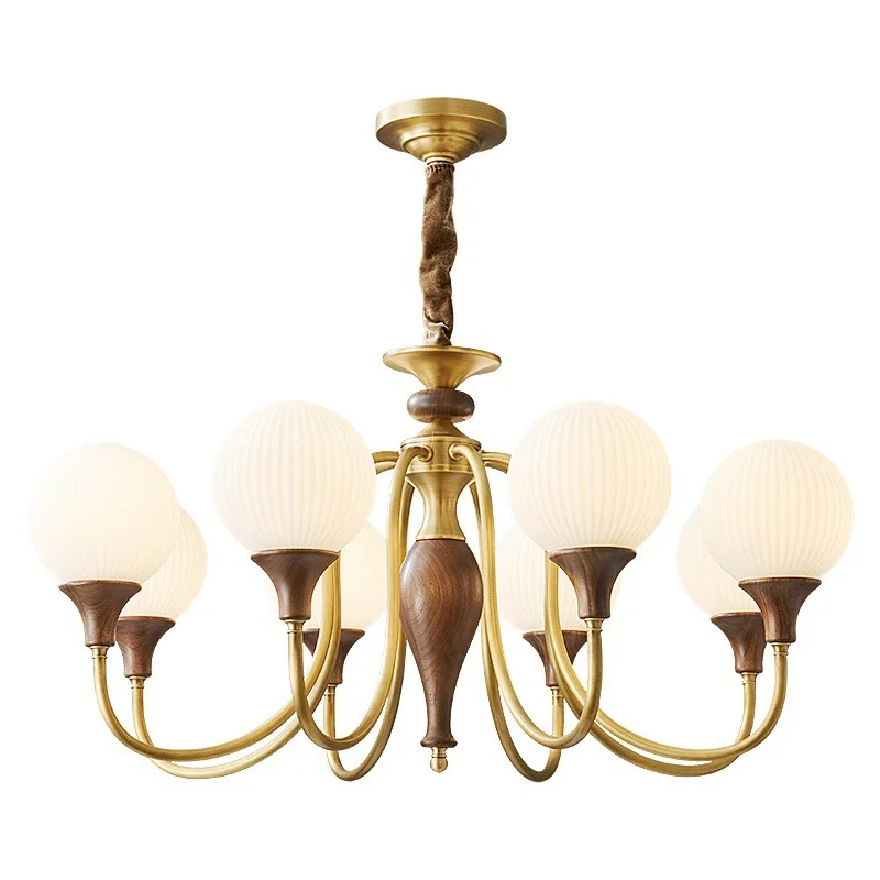 All copper, medieval American retro living room chandelier, solid wood premium
All copper, medieval American retro living room chandelier, solid wood premium