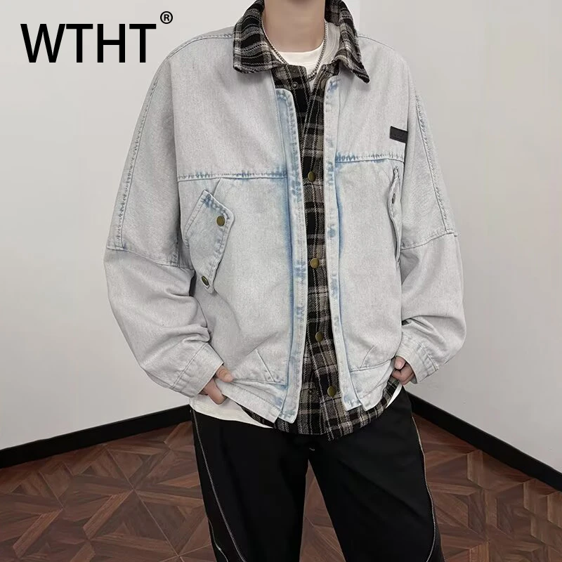 Модная мужская джинсовая куртка WTHT с эффектом двухслойности и клетчатыми вставками, трендовая, с отложным воротником, однобортная, весна 2026, 2A1312
Модная мужская джинсовая куртка WTHT с эффектом двухслойности и клетчатыми вставками, трендовая, с отложным воротником, однобортная, весна 2026, 2A1312