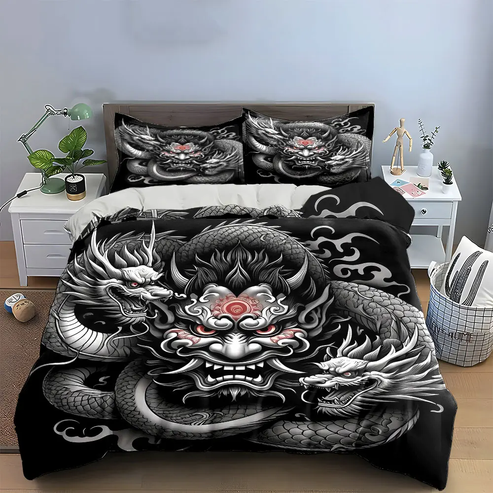 "Dragon Mask Art Decor Set" Bedding Set with 1 Duvet Cover 2 Pillowcases Single Double King Queen, Gift
"Dragon Mask Art Decor Set" Bedding Set with 1 Duvet Cover 2 Pillowcases Single Double King Queen, Gift