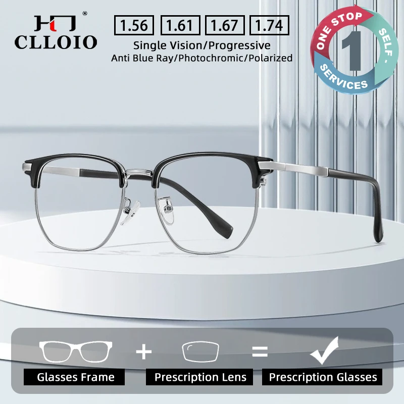 CLLOIO Business Matte TR90 Elastic Frame Prescription Glasses Anti-Reflective Square Myopia Reading Glasses Progressive Eyewear
CLLOIO Business Matte TR90 Elastic Frame Prescription Glasses Anti-Reflective Square Myopia Reading Glasses Progressive Eyewear