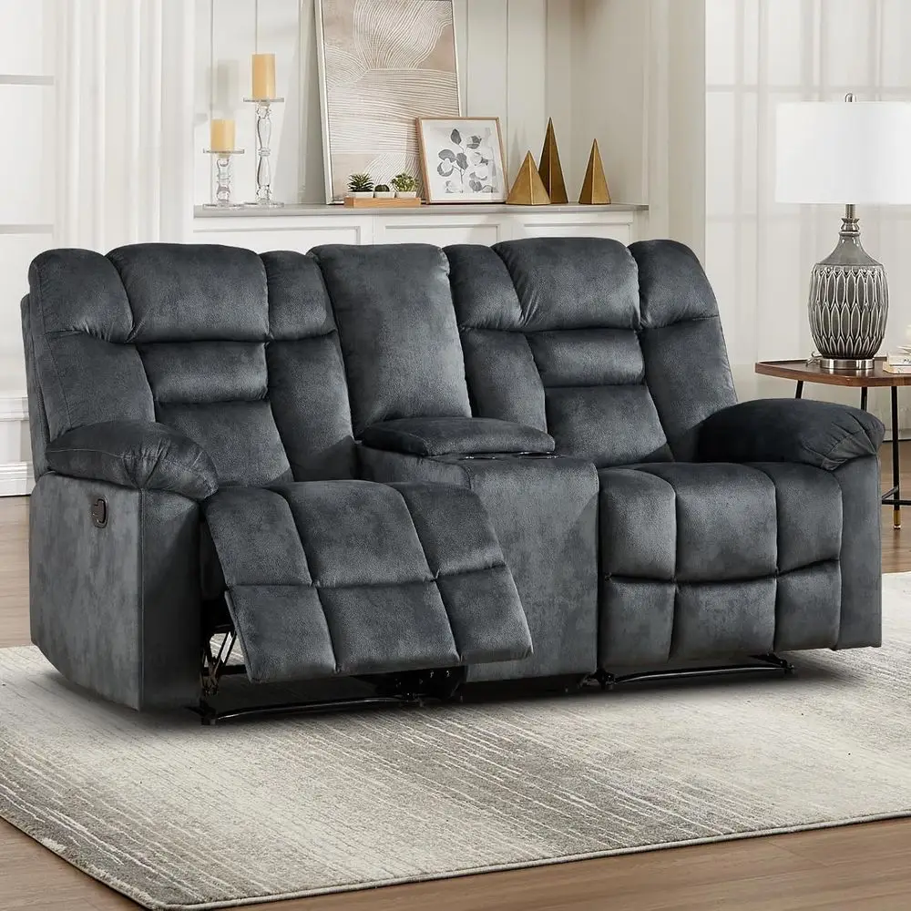 Grey Fabric Reclining Sofa with Armrests and Cushion, 76 Wide for Living Room (2-Seat)
Grey Fabric Reclining Sofa with Armrests and Cushion, 76 Wide for Living Room (2-Seat)