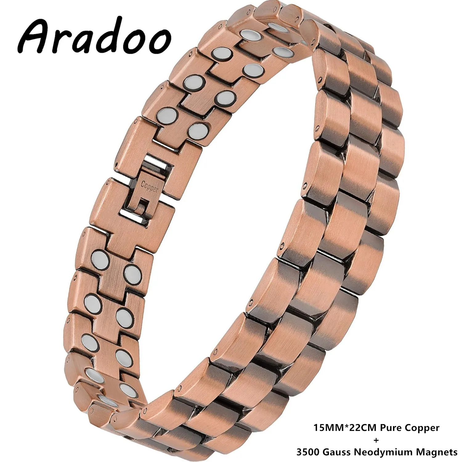 ARADOO Pure Copper Bracelet for Men with Effective Ultra Strength Neodymium Magnetic Wristband Jewelry Gifts
ARADOO Pure Copper Bracelet for Men with Effective Ultra Strength Neodymium Magnetic Wristband Jewelry Gifts