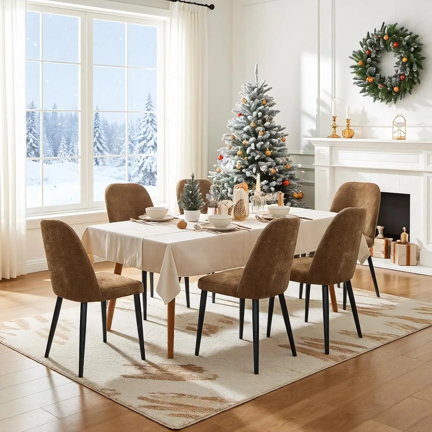Chenille Upholstered Dining Chairs Set of 6 High Back Padded Metal Legs Kitchen Restaurant Cafe Hotel, Custom
Chenille Upholstered Dining Chairs Set of 6 High Back Padded Metal Legs Kitchen Restaurant Cafe Hotel, Custom