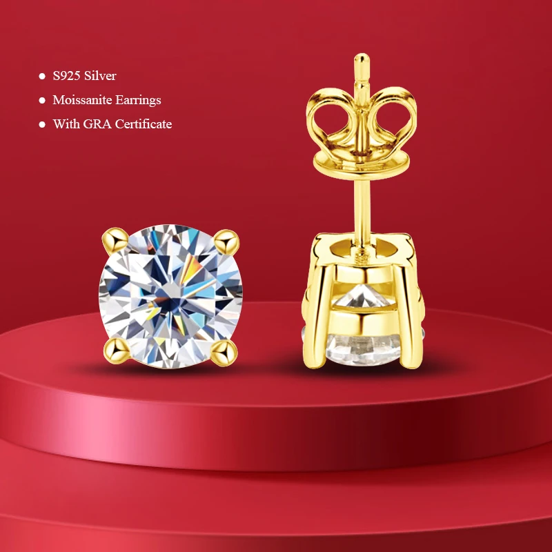 Сертифицированные серьги-гвоздики GRA с муассанитом D цвета 0,1 карата-2 карата, созданные в лаборатории бриллиантами, стерлинговое серебро 925 пробы, позолоченные свадебные украшения
Сертифицированные серьги-гвоздики GRA с муассанитом D цвета 0,1 карата-2 карата, созданные в лаборатории бриллиантами, стерлинговое серебро 925 пробы, позолоченные свадебные украшения