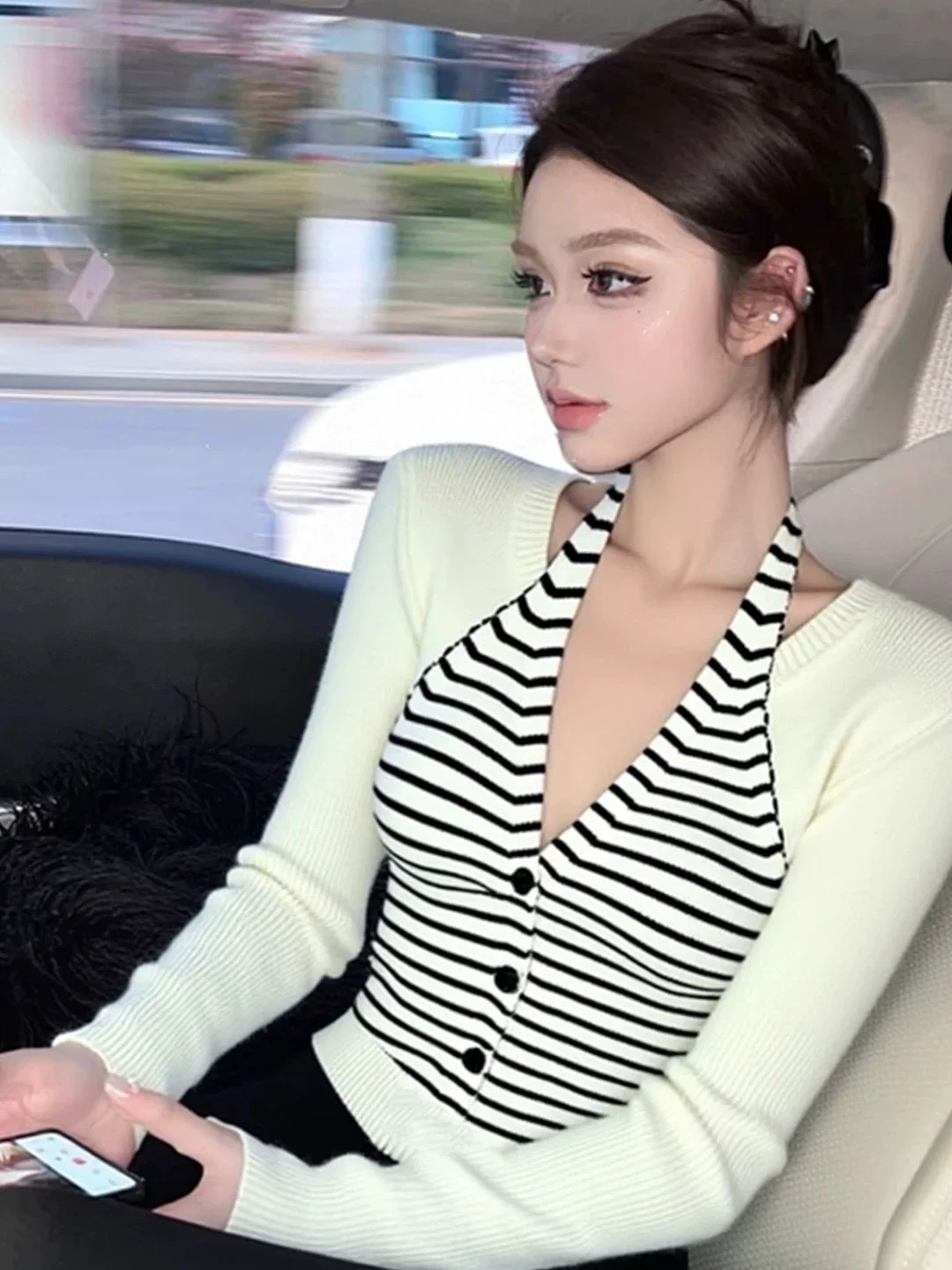 Ele V-Ne вязаный топ, женский модный полосатый лоскутный легкий роскошный топ Long Sve, внутренняя одежда, красивый топ
Ele V-Ne вязаный топ, женский модный полосатый лоскутный легкий роскошный топ Long Sve, внутренняя одежда, красивый топ