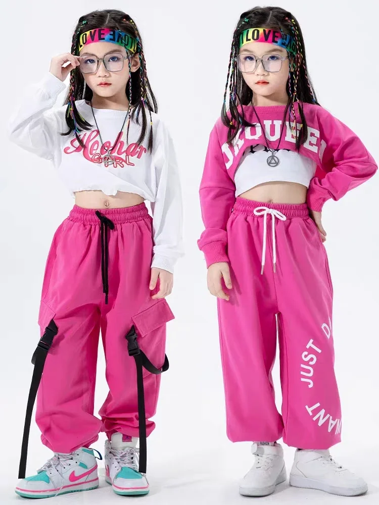 Hip Hop Girls Crop Top Pink Cargo Pants Child Princess Sweatshirt Joggers Streetwear Clothes Sets Kids Street Dance Jazz Costume
Hip Hop Girls Crop Top Pink Cargo Pants Child Princess Sweatshirt Joggers Streetwear Clothes Sets Kids Street Dance Jazz Costume