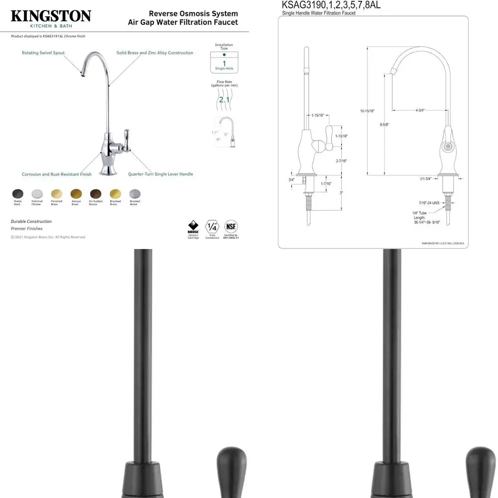 Матовый черный KSAG3190AL Система обратного осмоса с краном воздушного зазора для восстановления фильтрации воды
Матовый черный KSAG3190AL Система обратного осмоса с краном воздушного зазора для восстановления фильтрации воды