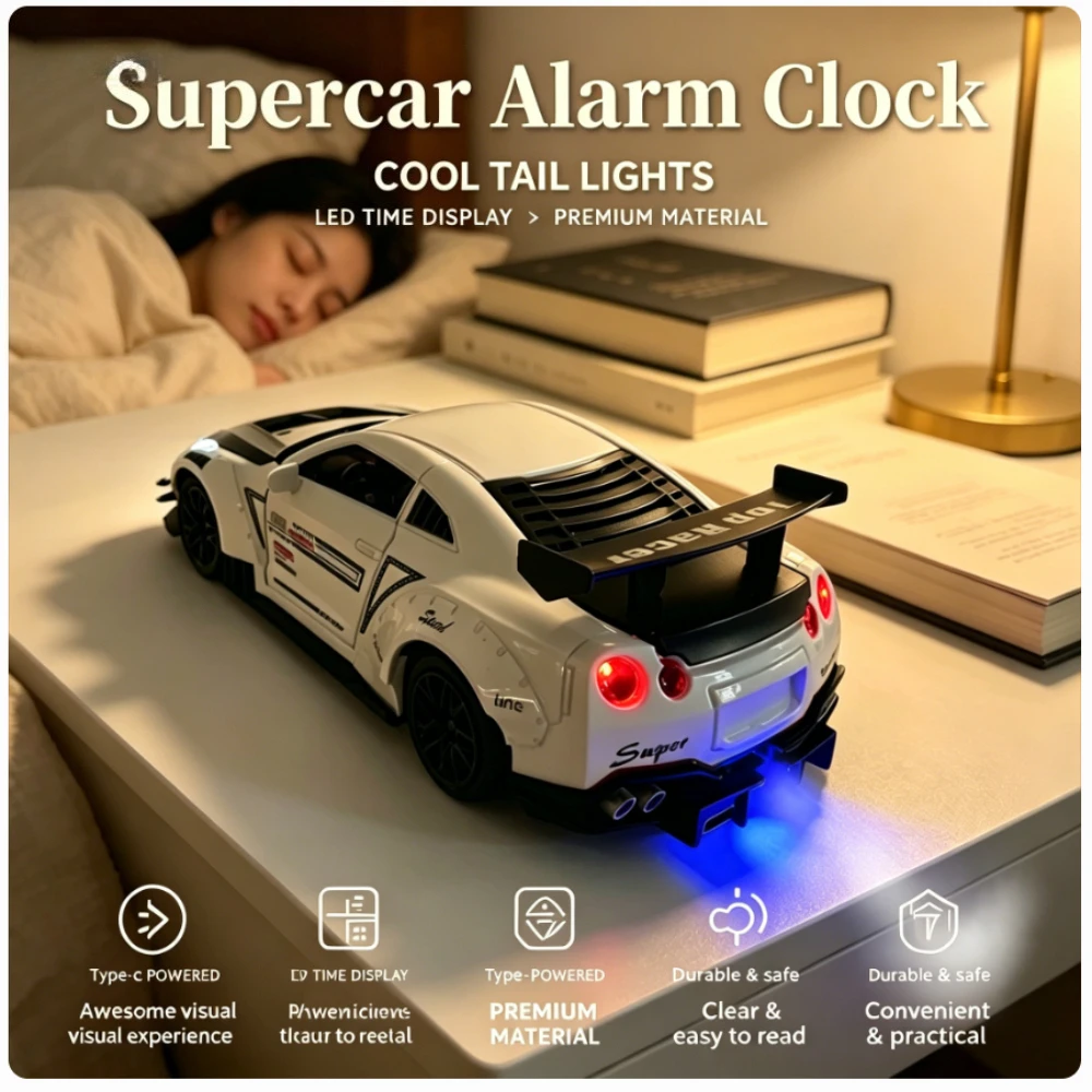 Hypercar Alarm Clock with Engine Sound & Dynamic Flame Effect, LED Display, Home Decor & Perfect Gift
Hypercar Alarm Clock with Engine Sound & Dynamic Flame Effect, LED Display, Home Decor & Perfect Gift