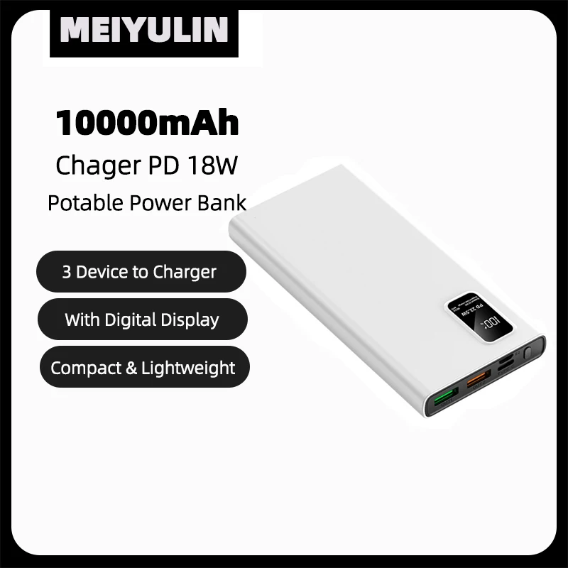 MEIYULIN 10000mAh Power Bank With PD 22.5W Fast Charging Portable External Battery Charger For iPhone 15Pro Samsung xiaomi 14
MEIYULIN 10000mAh Power Bank With PD 22.5W Fast Charging Portable External Battery Charger For iPhone 15Pro Samsung xiaomi 14