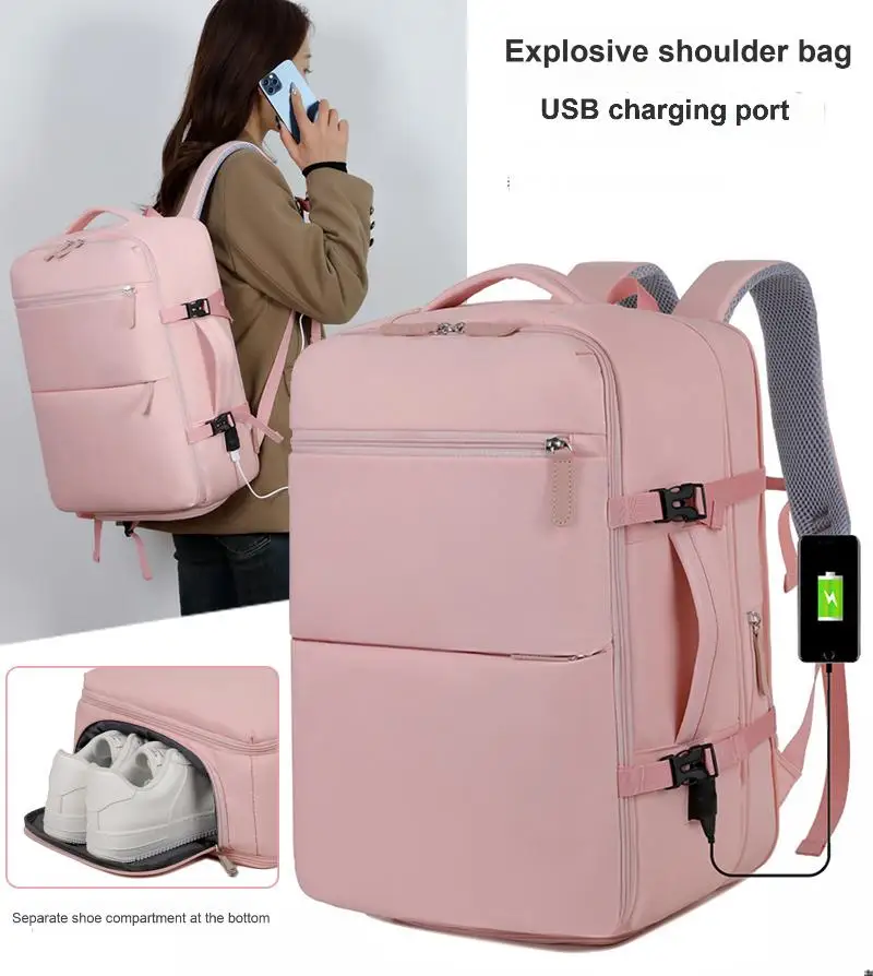Computer shoulder bag Student school bag Travel backpack with USB charging port Independent shoe compartment
Computer shoulder bag Student school bag Travel backpack with USB charging port Independent shoe compartment