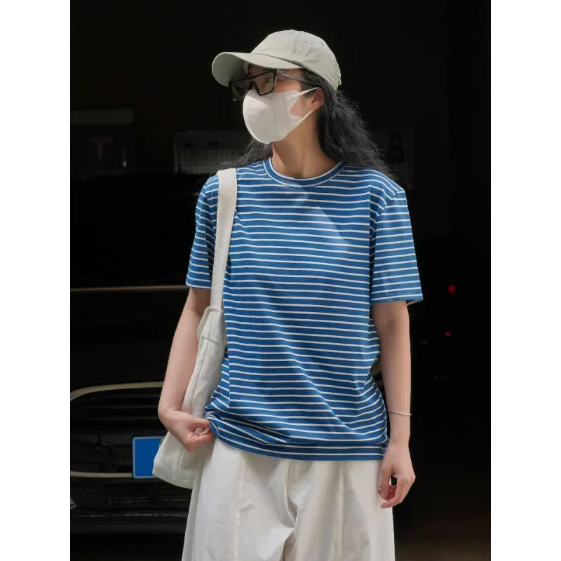 Striped T-shirts Women Short-sleeved Summer Round Neck Casual Tops Korean Version Simple Refreshing Loose Slim Comfortable Tees
Striped T-shirts Women Short-sleeved Summer Round Neck Casual Tops Korean Version Simple Refreshing Loose Slim Comfortable Tees