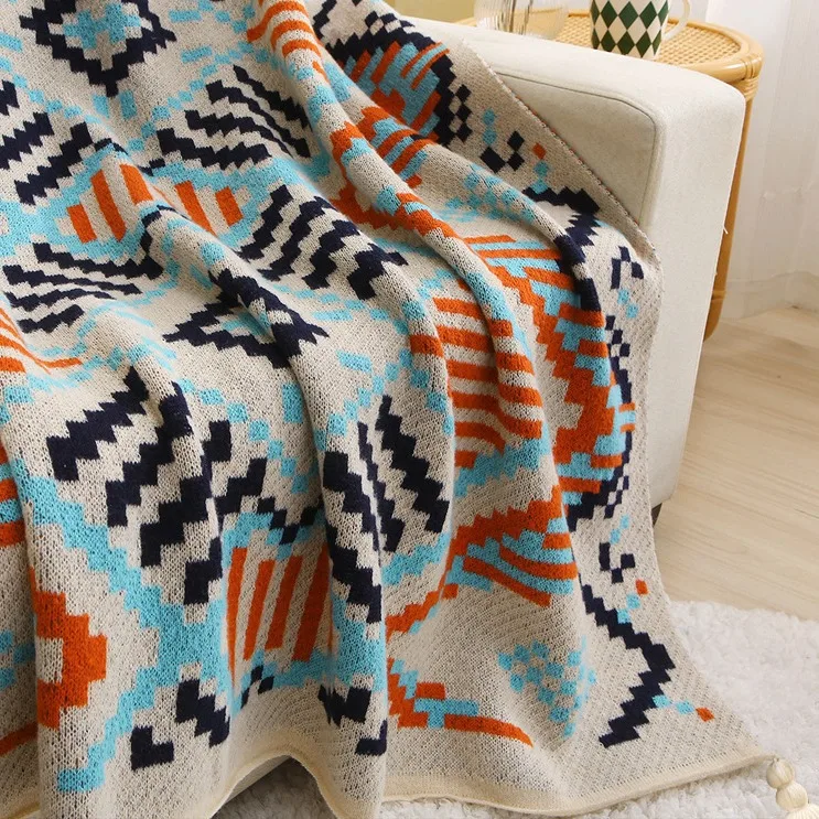 Bohemian Style Bed End Blanket, Home Leisure Nap Blanket, Air-conditioned Sofa Cover, Knitted Sofa Throw 
Bohemian Style Bed End Blanket, Home Leisure Nap Blanket, Air-conditioned Sofa Cover, Knitted Sofa Throw
