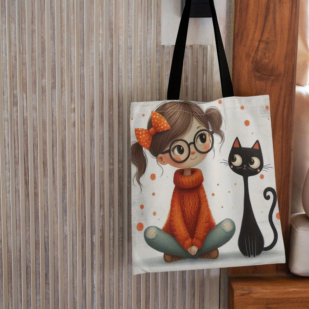 Charming Cat & Tote Bag - Lightweight, Foldable, and Durable with Black Handles - Perfect for Books, Notebooks, and Everyday Use
Charming Cat & Tote Bag - Lightweight, Foldable, and Durable with Black Handles - Perfect for Books, Notebooks, and Everyday Use