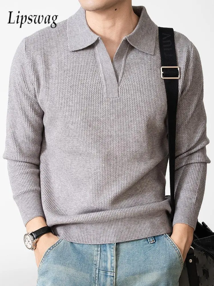 Стильные приталенные мужские рубашки поло, вязаные свитера с длинным рукавом и воротником-поло, мужские 2026, весенне-осенние повседневные однотонные вязаные джемперы
Стильные приталенные мужские рубашки поло, вязаные свитера с длинным рукавом и воротником-поло, мужские 2026, весенне-осенние повседневные однотонные вязаные джемперы