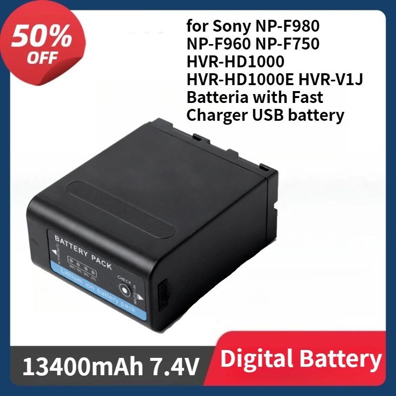 NP-F990 Battery for Sony NP-F980 NP-F960 NP-F750 HVR-HD1000 HVR-HD1000E HVR-V1J Batteria with Fast Charger USB 13400mAh Battery
NP-F990 Battery for Sony NP-F980 NP-F960 NP-F750 HVR-HD1000 HVR-HD1000E HVR-V1J Batteria with Fast Charger USB 13400mAh Battery