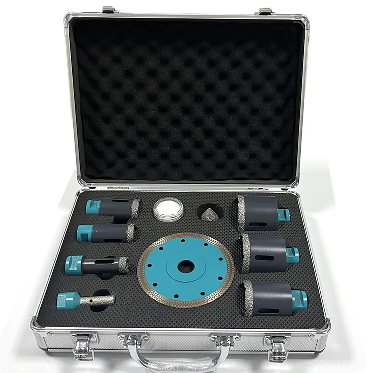 10-Piece Set 5/8-11 Diamond Hole Saw Set Water Cooling Vacuum Brazed Black Oxide Finish for Drilling Tools Concrete Marble Drill
10-Piece Set 5/8-11 Diamond Hole Saw Set Water Cooling Vacuum Brazed Black Oxide Finish for Drilling Tools Concrete Marble Drill