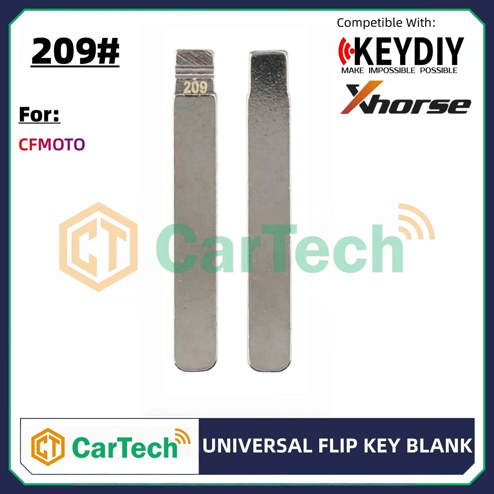 Cartech 209# Uncut Flip Blank Key Blade for KEYDIY KD XHORSE VVDI Universal Remote Fit CFMOTO Motorcycle Motorbike Scooter
Cartech 209# Uncut Flip Blank Key Blade for KEYDIY KD XHORSE VVDI Universal Remote Fit CFMOTO Motorcycle Motorbike Scooter