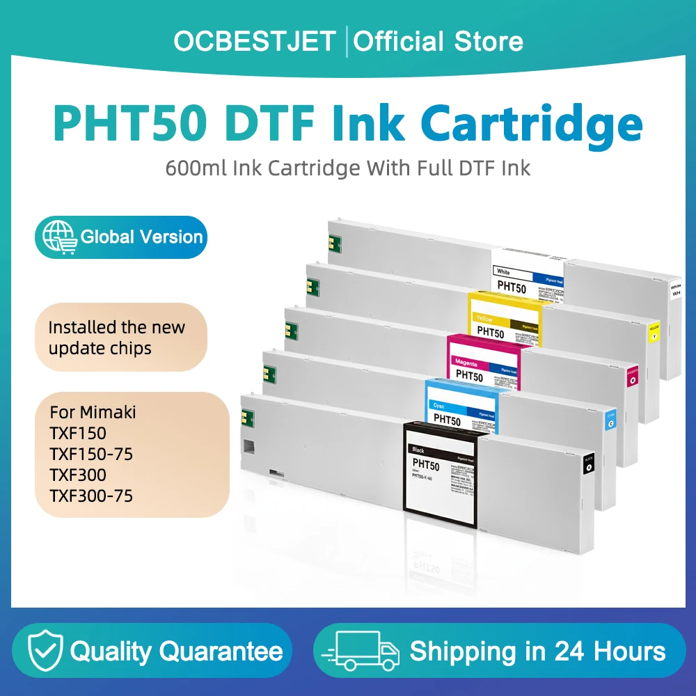 For Mimaki PHT50 PHT-50 Compatible DTF Ink Cartridge With Smart Chips For Mimaki TXF150 TXF150-75 TXF300 TXF300-75 Printer