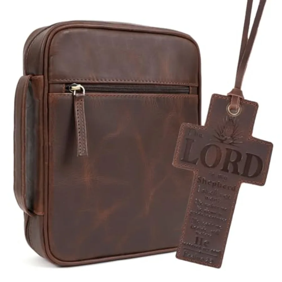 Leather Bible Cover for Men Bible Case Women Holder Carrying Organizer Wrap Sleeve Protector Christian Religious Gift Cross Boo
Leather Bible Cover for Men Bible Case Women Holder Carrying Organizer Wrap Sleeve Protector Christian Religious Gift Cross Boo