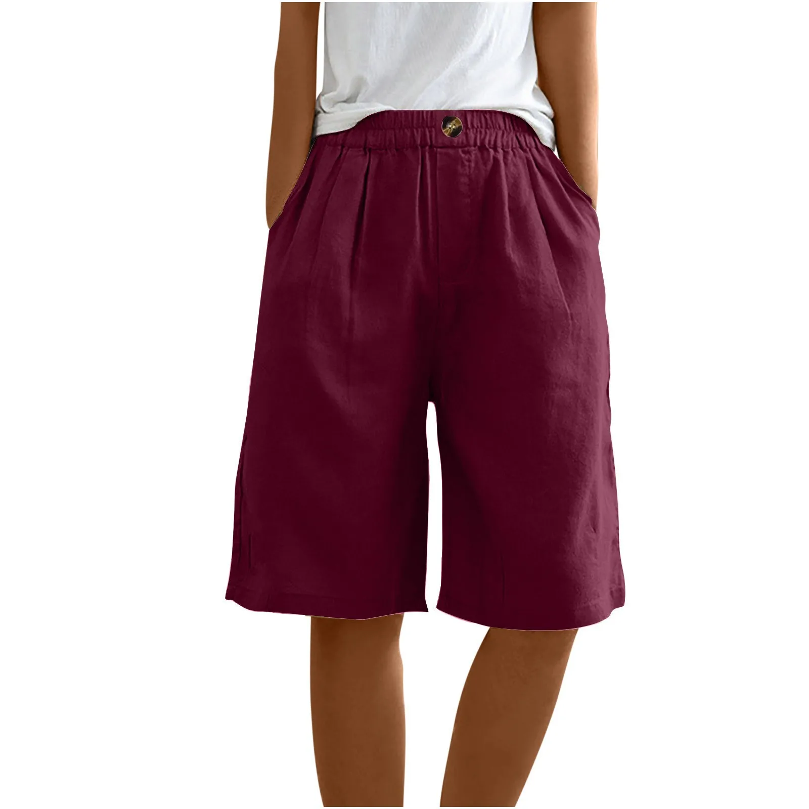 Basic Fashion Solid Color Pocket Capris Ladies' High-end Classic Loose Elastic Waist Versatile Mid-lengthrt Trousers
Basic Fashion Solid Color Pocket Capris Ladies' High-end Classic Loose Elastic Waist Versatile Mid-lengthrt Trousers