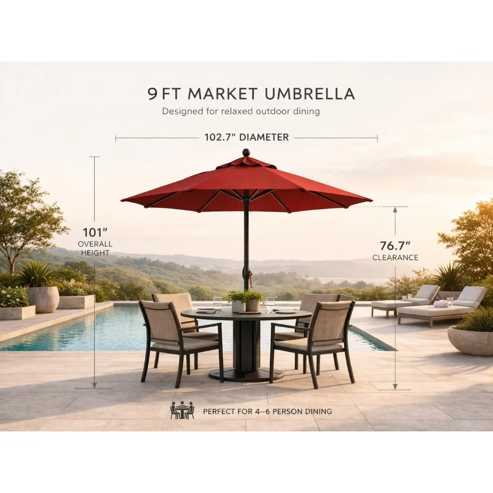 Octagonal 9 ft Patio Umbrella, Outdoor Furniture Table Umbrella, Push-Button Tilt, Bronze Aluminum Frame, Customized
Octagonal 9 ft Patio Umbrella, Outdoor Furniture Table Umbrella, Push-Button Tilt, Bronze Aluminum Frame, Customized