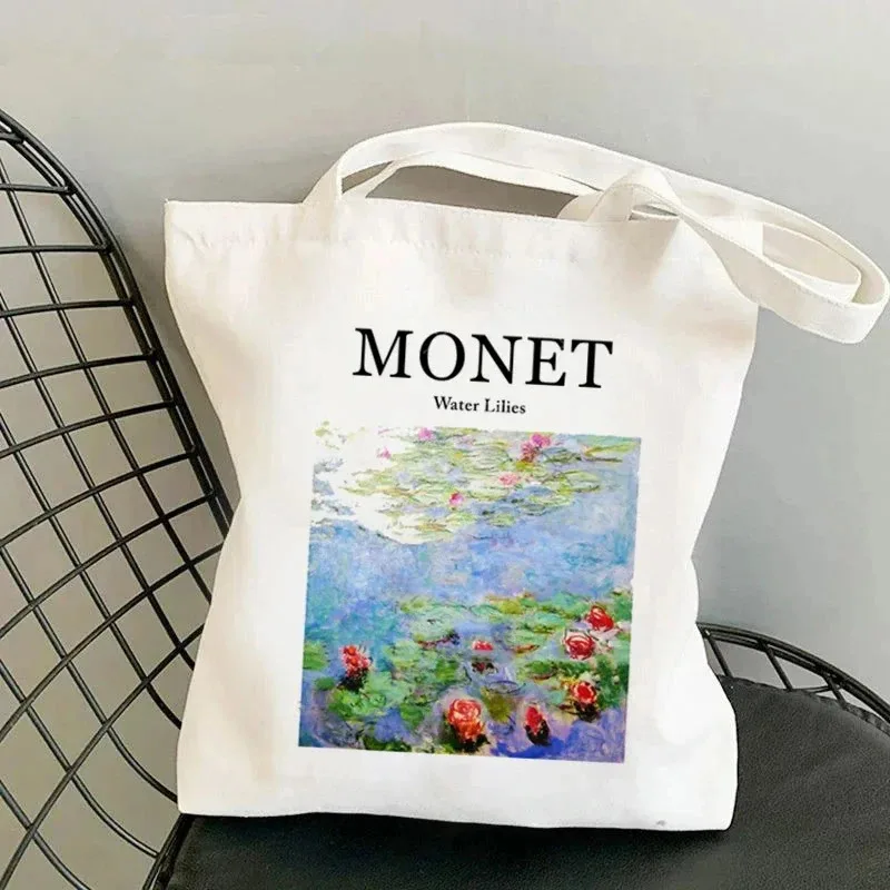 Monet Water Lilies Art Print Canvas Tote Bag Vintage Shoulder Bag White Casual Handbag for Outdoor, Hip Hop, Harajuku Fashion
Monet Water Lilies Art Print Canvas Tote Bag Vintage Shoulder Bag White Casual Handbag for Outdoor, Hip Hop, Harajuku Fashion