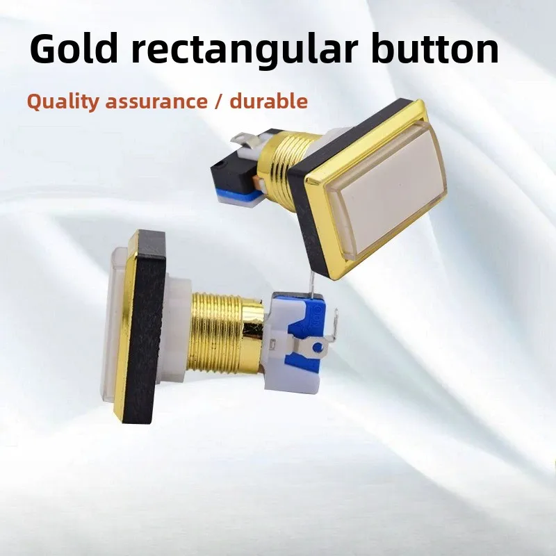 Universal Gold Black Rectangular Button for Coin Operated Arcade Game Machine Replacement Start Select Switch Accessory