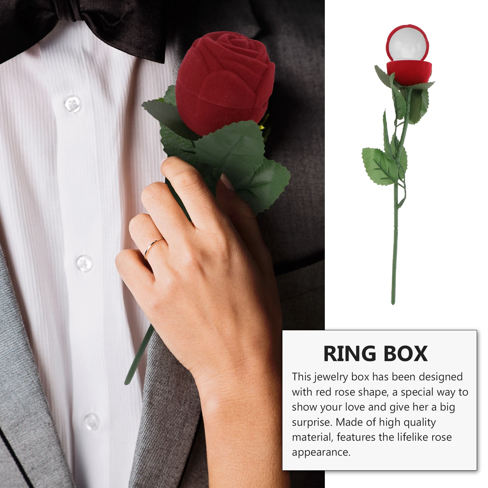 Engagement Ring Box Flower Holder Simulated Rose Case Creative Jewelry Container Storage
Engagement Ring Box Flower Holder Simulated Rose Case Creative Jewelry Container Storage