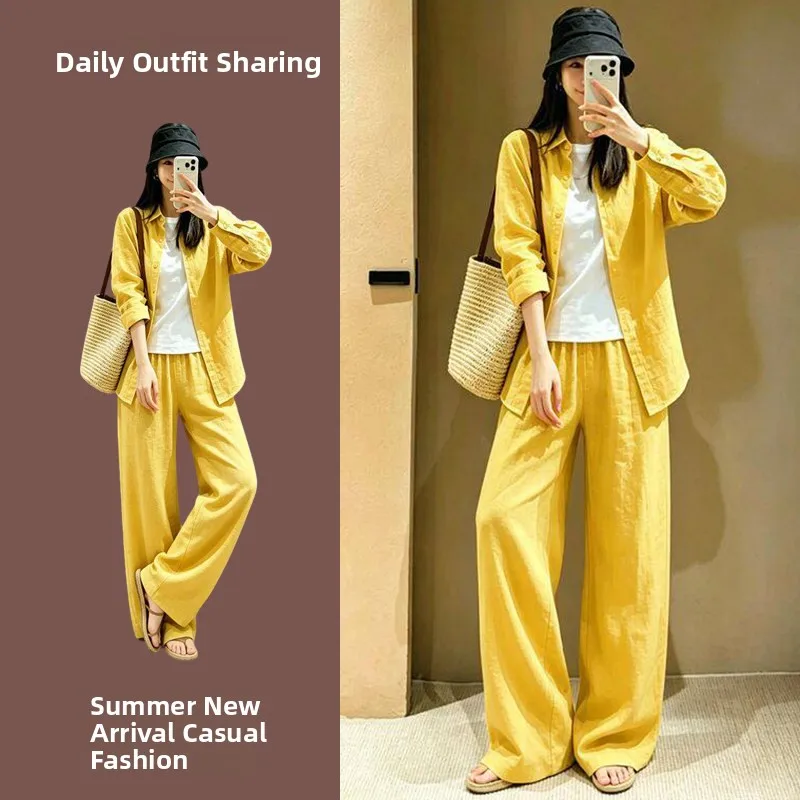 Elegant Cotton Linen Shirt Women's Casual Summer Vacation Loose Fit Lazy Minimalist Linen Set Preppy Style Comfortable Long S...
Elegant Cotton Linen Shirt Women's Casual Summer Vacation Loose Fit Lazy Minimalist Linen Set Preppy Style Comfortable Long S...