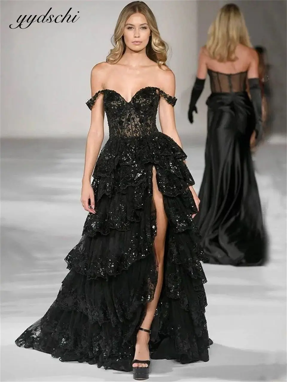 Customized Sweetheart Neck off Shoulder High Slit Illusion Cut-out Evening Dresses For Women 2025 Prom Dresses Party Dresses
Customized Sweetheart Neck off Shoulder High Slit Illusion Cut-out Evening Dresses For Women 2025 Prom Dresses Party Dresses