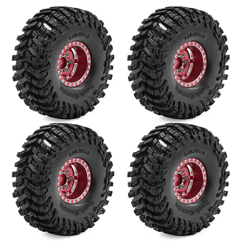 1/18 RC Rock Crawler 1.0 Inch Rubber Tire Wheel Assembly 4Pcs Upgraded Tire Skin Rim Compatible with TRX4M SCX24 FMS Crawler Car
1/18 RC Rock Crawler 1.0 Inch Rubber Tire Wheel Assembly 4Pcs Upgraded Tire Skin Rim Compatible with TRX4M SCX24 FMS Crawler Car