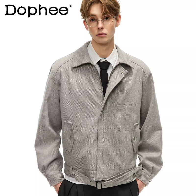 Men's 2026 Spring New Fashion Solid Color Jackets Lapel Zipper Coats Long Sleeve Handsome Comfort Lace-up Decoration Jackets
Men's 2026 Spring New Fashion Solid Color Jackets Lapel Zipper Coats Long Sleeve Handsome Comfort Lace-up Decoration Jackets
