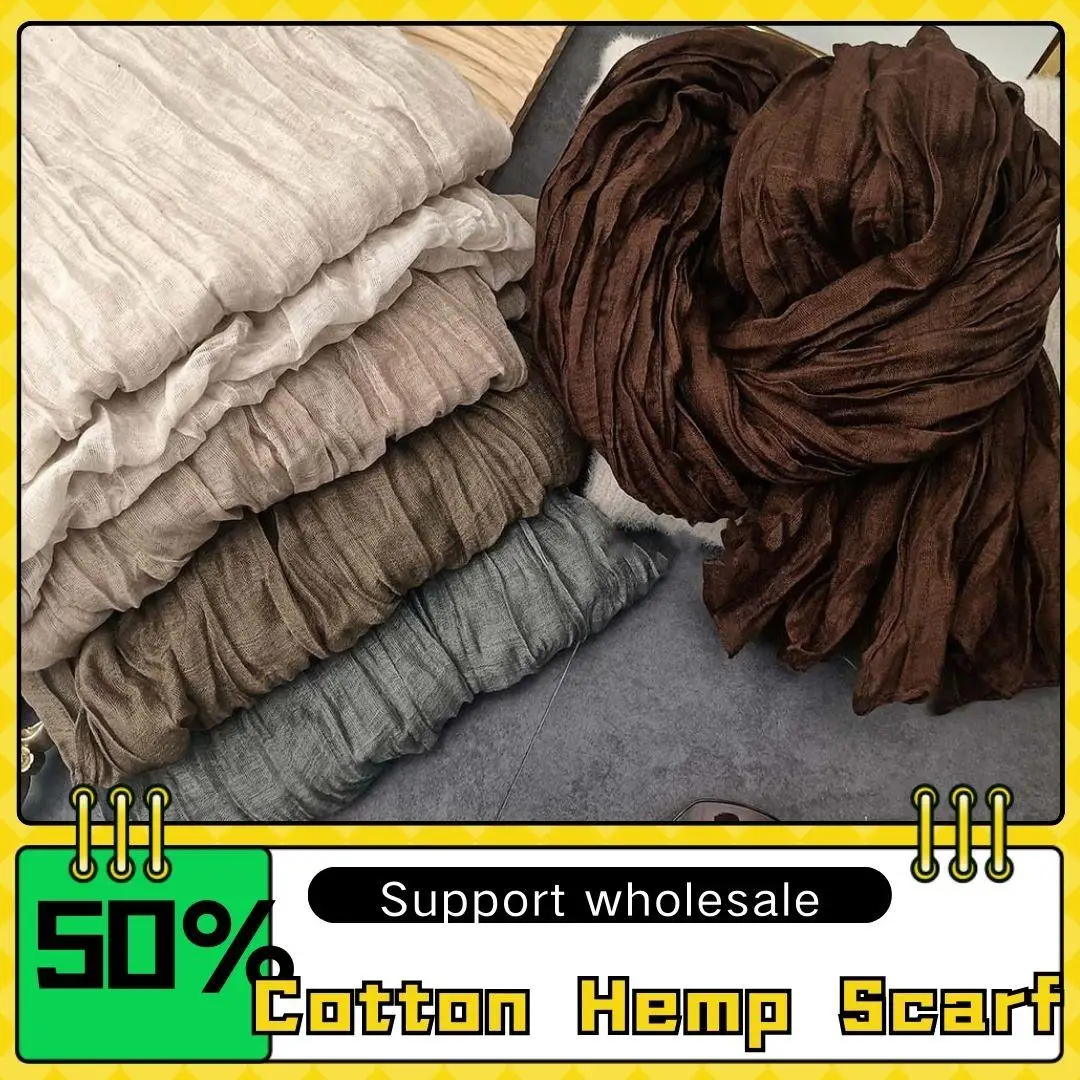 Solid Color Trend Fold Soft Scarves 180X90cm Autumn Winter Neck Warmer Vintage Cotton Hemp Gradient Scarf Shawl Long Scarf
Solid Color Trend Fold Soft Scarves 180X90cm Autumn Winter Neck Warmer Vintage Cotton Hemp Gradient Scarf Shawl Long Scarf