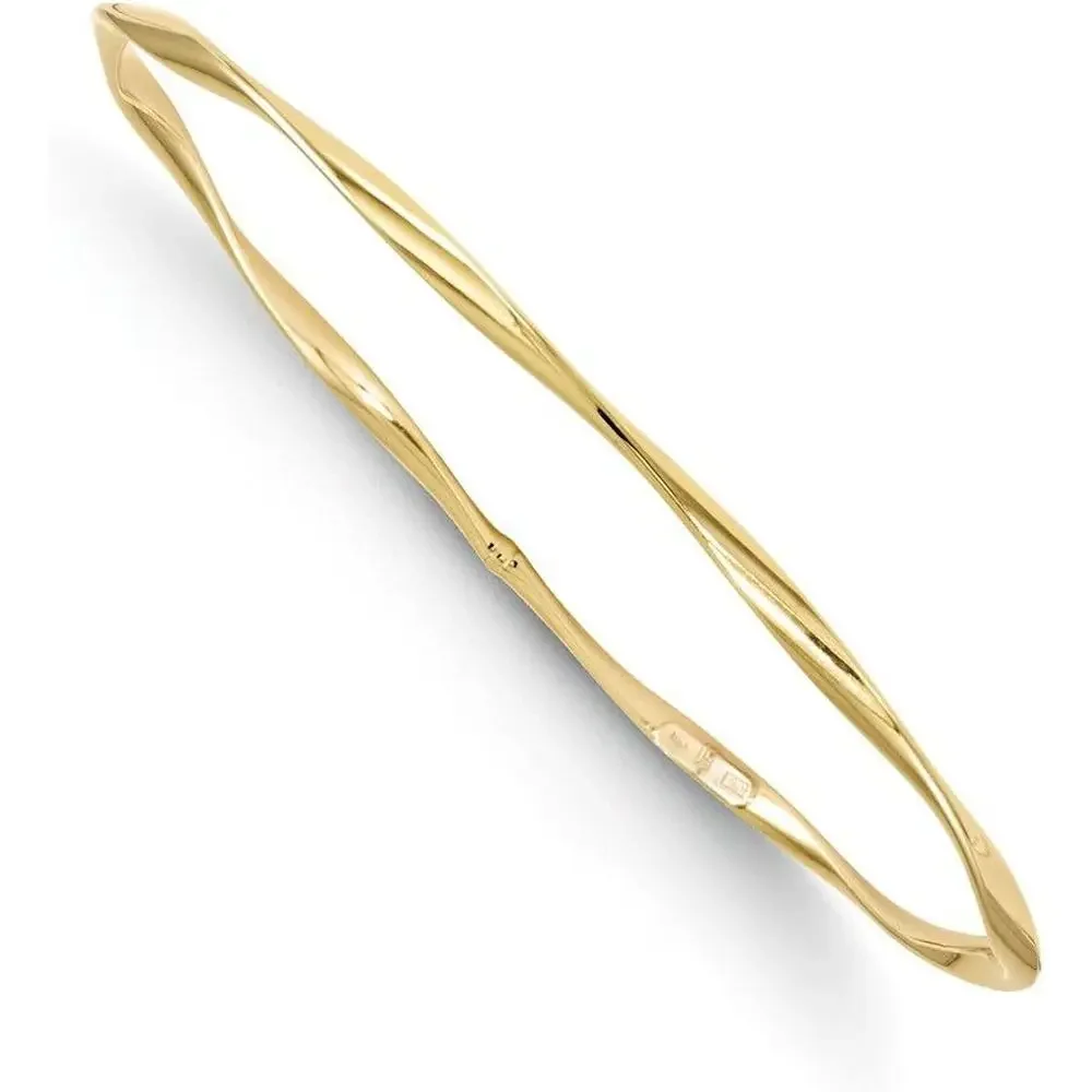 Solid 10K Yellow Gold Slip-On Bangle Bracelet (3mm)
Solid 10K Yellow Gold Slip-On Bangle Bracelet (3mm)
