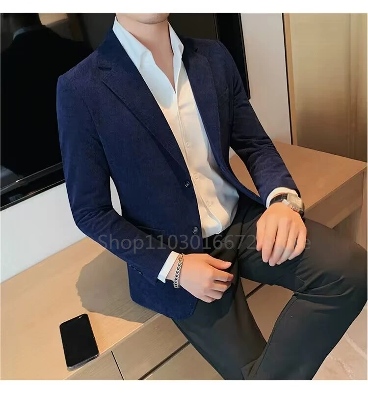 Men's Casual Corduroy Blazer Notch Lapel Single Breasted Slim Fit Dinner Jacket Elegant Suit Coats for Wedding Business Office
Men's Casual Corduroy Blazer Notch Lapel Single Breasted Slim Fit Dinner Jacket Elegant Suit Coats for Wedding Business Office