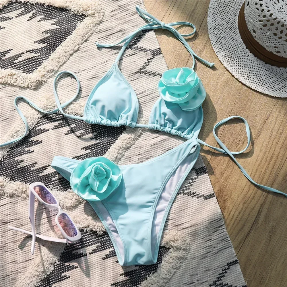 Sexy 3D Flower Swimwear String Halter Micro Thong Bikinis Set Swimsuit Women Mini Bathing Suit Triangle Bikini 2024 Mujer Bather
Sexy 3D Flower Swimwear String Halter Micro Thong Bikinis Set Swimsuit Women Mini Bathing Suit Triangle Bikini 2024 Mujer Bather
