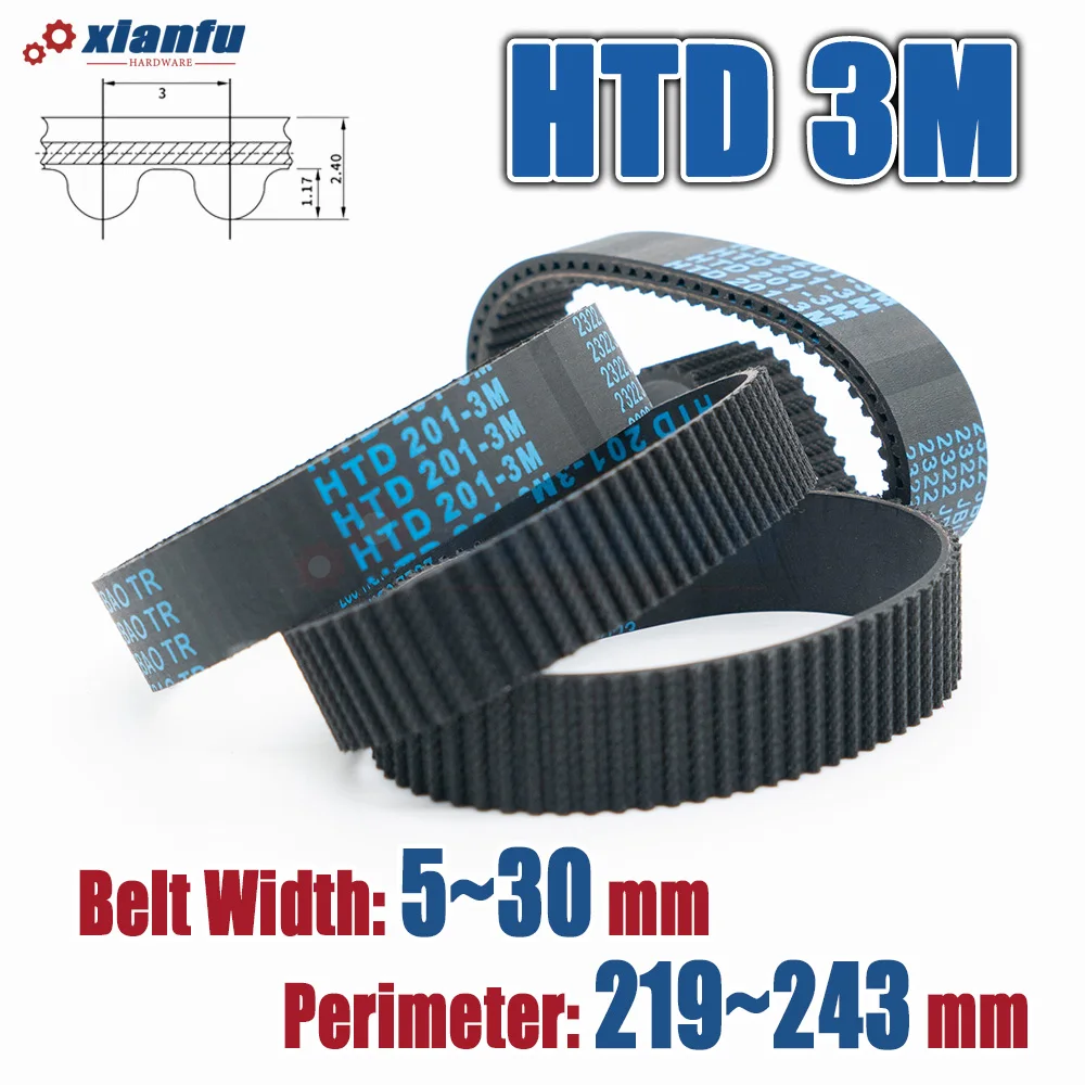 Length 219~243mm HTD 3M Rubber Timing Belt Perimeter 219 222 225 228 231 234 237 240 243mm Drive Width 5~30mm HTD3M Transmission
Length 219~243mm HTD 3M Rubber Timing Belt Perimeter 219 222 225 228 231 234 237 240 243mm Drive Width 5~30mm HTD3M Transmission