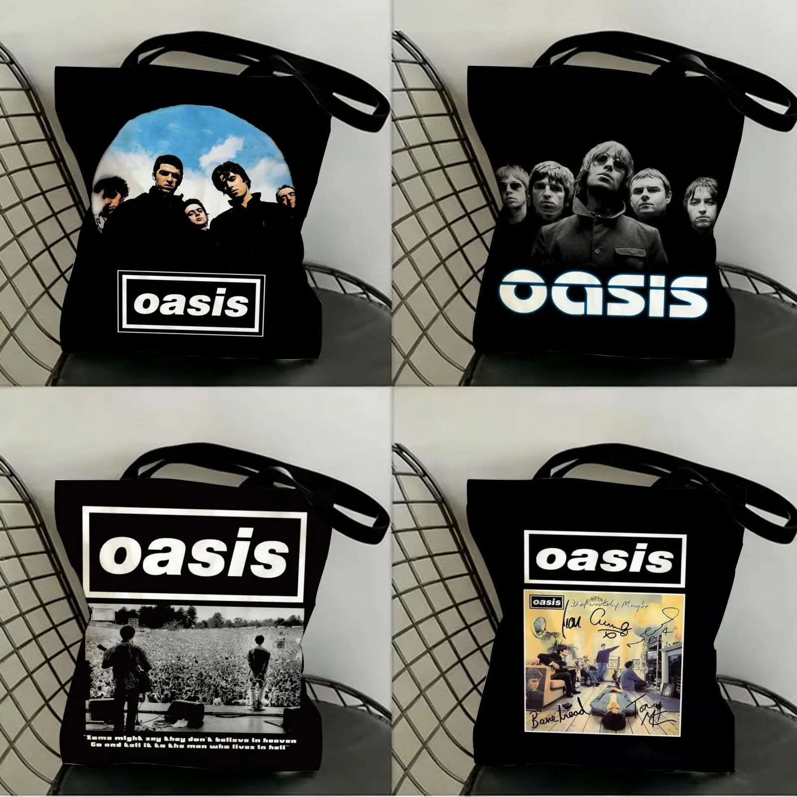 Band Cool O-OasisS Storage Bags Canvas Double-Sided Print Shopping Bag Large Capacity Aesthetic Reusable Tote Bag
Band Cool O-OasisS Storage Bags Canvas Double-Sided Print Shopping Bag Large Capacity Aesthetic Reusable Tote Bag