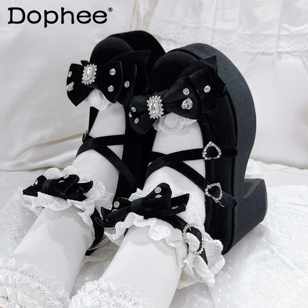 Original Black Velvet Lolita Platform Shoes Spring and Autumn Women's Sweet Bow Elegant High Heels Mine Mass-Produced Cos Pumps
Original Black Velvet Lolita Platform Shoes Spring and Autumn Women's Sweet Bow Elegant High Heels Mine Mass-Produced Cos Pumps