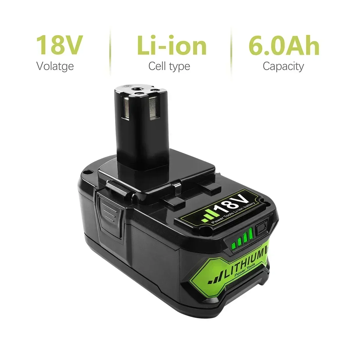 18V 6000mAh Li-ion Rechargeable Battery for Ryobi ONE+ Cordless Power Tool BPL1820 P108 P109 P106 P105 P104 P103 RB18L50 RB18
18V 6000mAh Li-ion Rechargeable Battery for Ryobi ONE+ Cordless Power Tool BPL1820 P108 P109 P106 P105 P104 P103 RB18L50 RB18