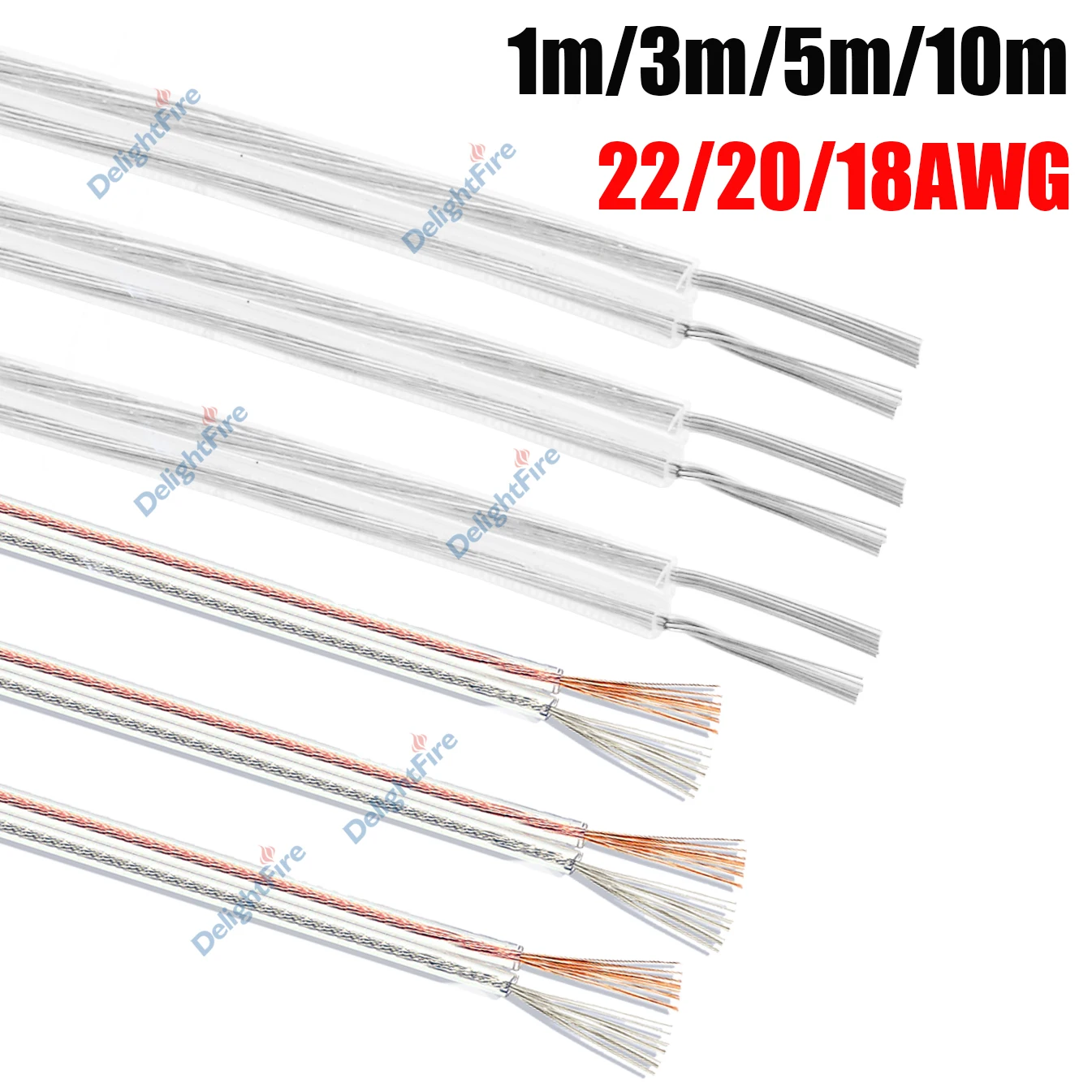 22 20 18 AWG 12V Transparent Parallel Cables 2 Pin Speaker Audio Wire For LED Strips Lighting Headphone Audio Sound System Auto
22 20 18 AWG 12V Transparent Parallel Cables 2 Pin Speaker Audio Wire For LED Strips Lighting Headphone Audio Sound System Auto