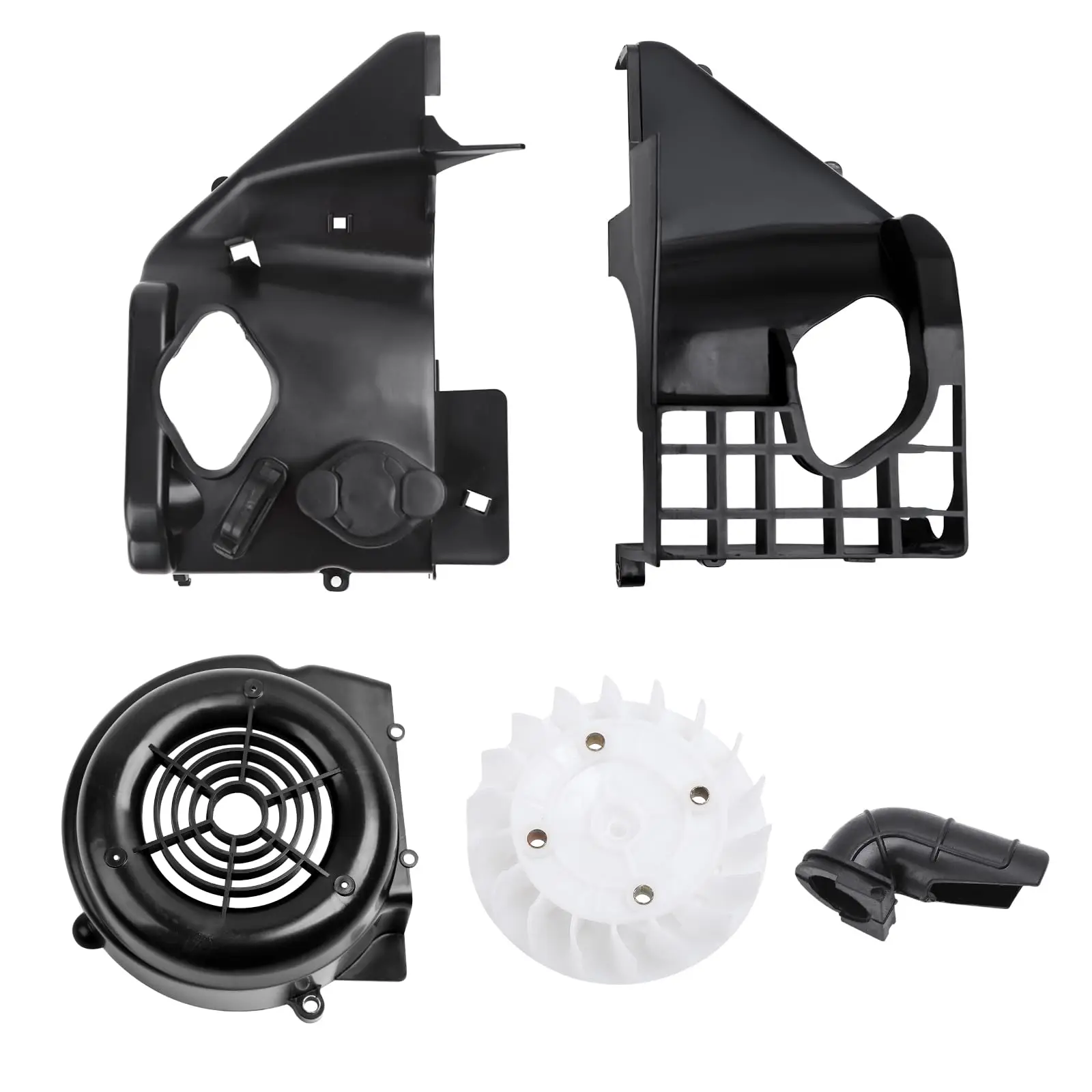 Air Director Cooling Fan Cover Assembly in PP Material Replacement for GY6 125cc 150cc ATV Go Kart Moped Scooter
Air Director Cooling Fan Cover Assembly in PP Material Replacement for GY6 125cc 150cc ATV Go Kart Moped Scooter