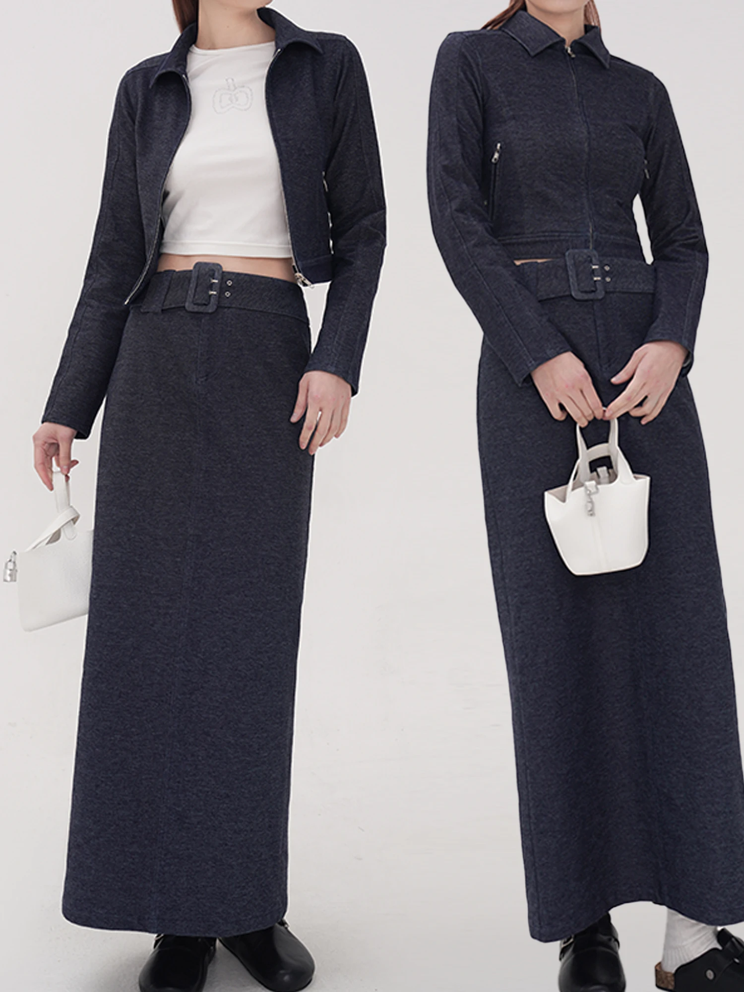 Exclusive Lightweight Retro Stylish Spring Summer Thick Jacket Coat with Belted Half Skirt Fashionable Ensemble for Women
Exclusive Lightweight Retro Stylish Spring Summer Thick Jacket Coat with Belted Half Skirt Fashionable Ensemble for Women