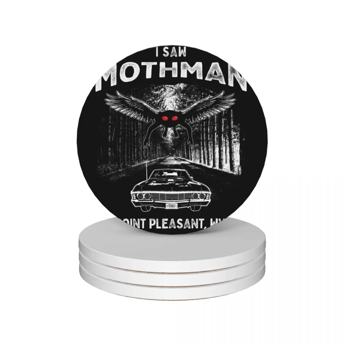 I Saw Mothman, Point Pleasant, WV 1966 Ceramic Coasters (Set of 4) household utensils kitchen original Coasters
I Saw Mothman, Point Pleasant, WV 1966 Ceramic Coasters (Set of 4) household utensils kitchen original Coasters