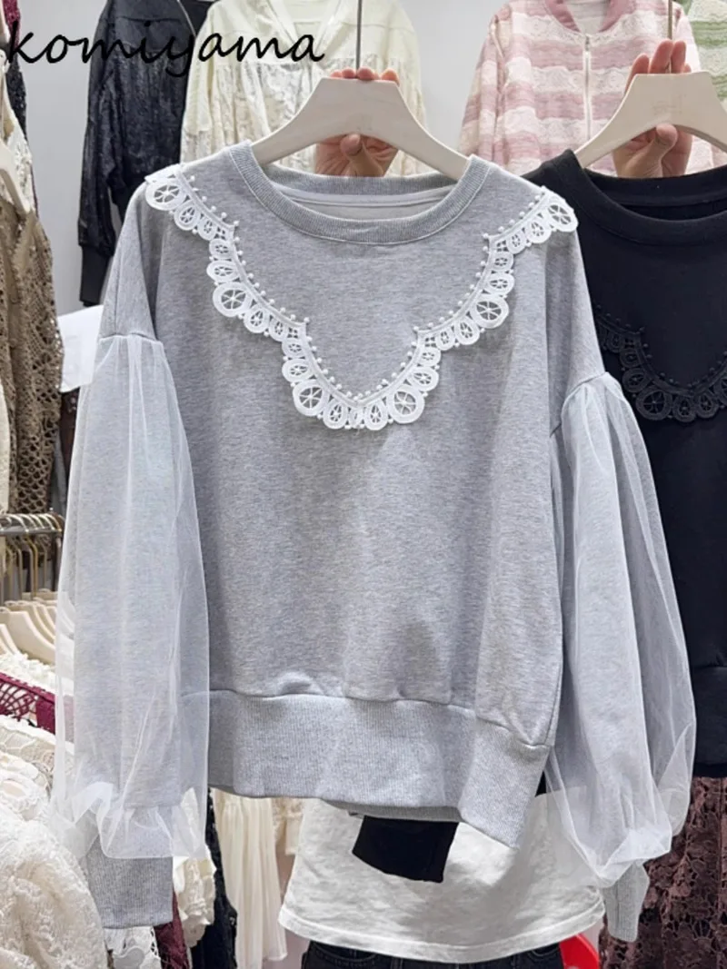 Mesh Long Sleeve Sweet Lace Hoodie Autumn New Loose Hoodies Chic Niche Clothes O-neck Women Clothing Sudaderas Ropa Mujer
Mesh Long Sleeve Sweet Lace Hoodie Autumn New Loose Hoodies Chic Niche Clothes O-neck Women Clothing Sudaderas Ropa Mujer