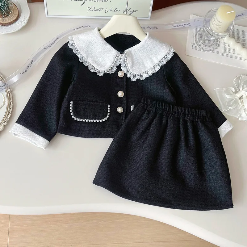 2025 New Kids Girls Luxury Designer Suit Set Fashion Jacket with Collar + Skirt Two Piece Tweed Outfit Children Elegant Clothes
2025 New Kids Girls Luxury Designer Suit Set Fashion Jacket with Collar + Skirt Two Piece Tweed Outfit Children Elegant Clothes