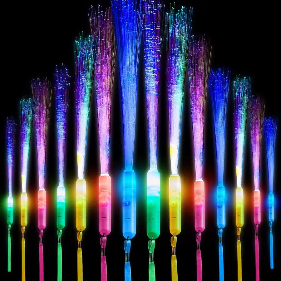60 Pack Fiber Optic Wand Glow Wand LED Light Up Sticks Bulk with 3 Flashing Models Flashing Sticks with Included Batteries for W
60 Pack Fiber Optic Wand Glow Wand LED Light Up Sticks Bulk with 3 Flashing Models Flashing Sticks with Included Batteries for W