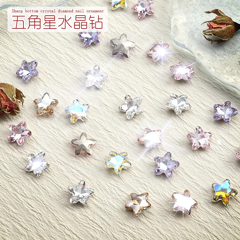 New Summer Fresh Cute Mini Colored Five Pointed Star Crystal Diamond White Pink Purple Rhinestone 7.5mm Nail Charms Decoration
New Summer Fresh Cute Mini Colored Five Pointed Star Crystal Diamond White Pink Purple Rhinestone 7.5mm Nail Charms Decoration